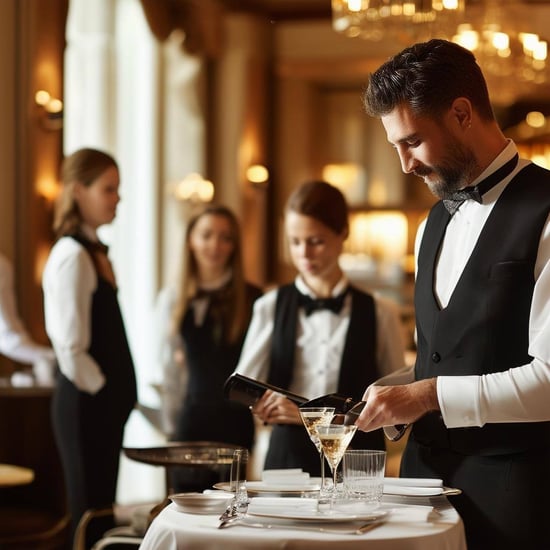 An image of a luxury private club or highend hotel with a team of professional staff providing topnotch service to guests and members, creating memora-1