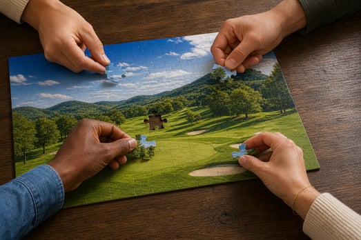 Group Assembles Golf Course Puzzle